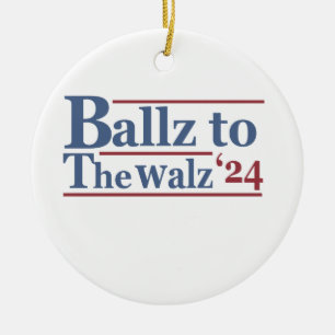 Harris Walz 2024 Election Kamala Tim Waltz America Ceramic Tree Decoration