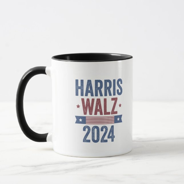 Harris Walz 2024 Election Kamala Tim Waltz America Mug (Left)