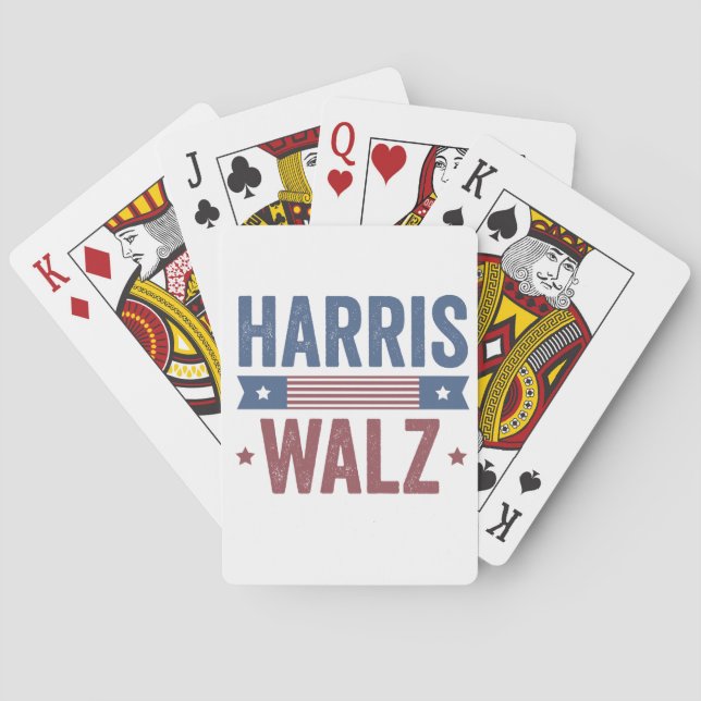 Harris Walz 2024 Election Kamala Tim Waltz America Playing Cards (Back)