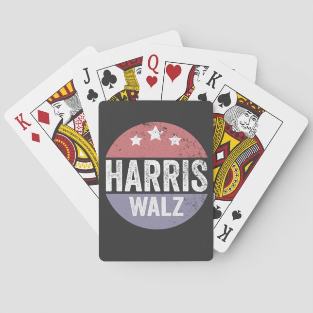 Harris Walz 2024 Election Kamala Tim Waltz America Playing Cards (Back)