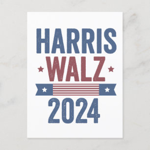 Harris Walz 2024 Election Kamala Tim Waltz America Postcard