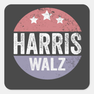 Harris Walz 2024 Election Kamala Tim Waltz America Square Sticker