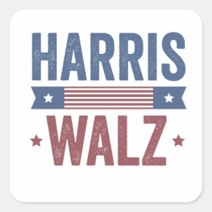 Harris Walz 2024 Election Kamala Tim Waltz America Square Sticker