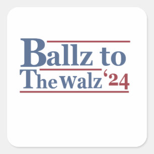Harris Walz 2024 Election Kamala Tim Waltz America Square Sticker