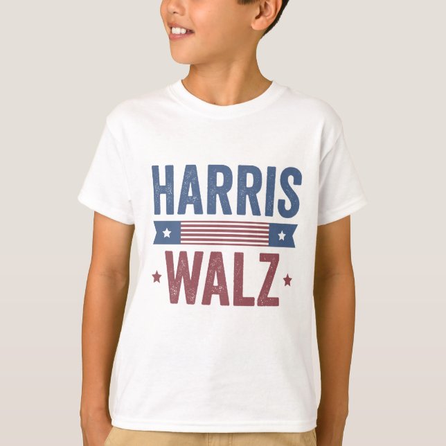 Harris Walz 2024 Election Kamala Tim Waltz America T-Shirt (Front)