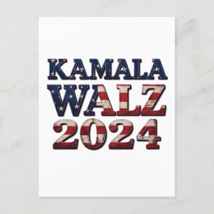 Harris Walz 2024 Election Kamala Tim Waltz  Holiday Postcard