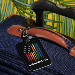 Harris Walz 2024 Election Kamala Tim Waltz LGBT Luggage Tag