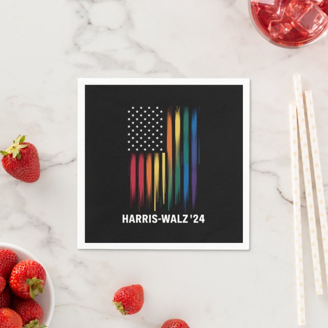 Harris Walz 2024 Election Kamala Tim Waltz LGBT Napkin (Insitu)