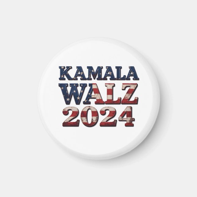 Harris Walz 2024 Election Kamala Tim Waltz  Magnet (Front)