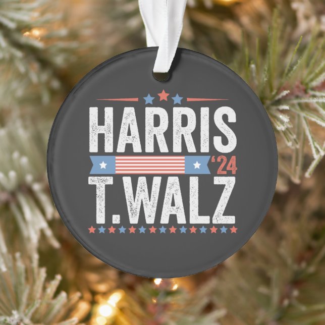 Harris Walz 2024 Election Kamala Tim Waltz Ornament (Tree)