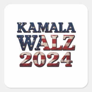 Harris Walz 2024 Election Kamala Tim Waltz  Square Sticker