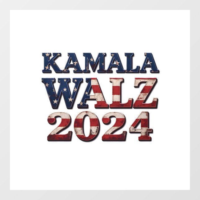 Harris Walz 2024 Election Kamala Tim Waltz  Window Cling (Sheet)