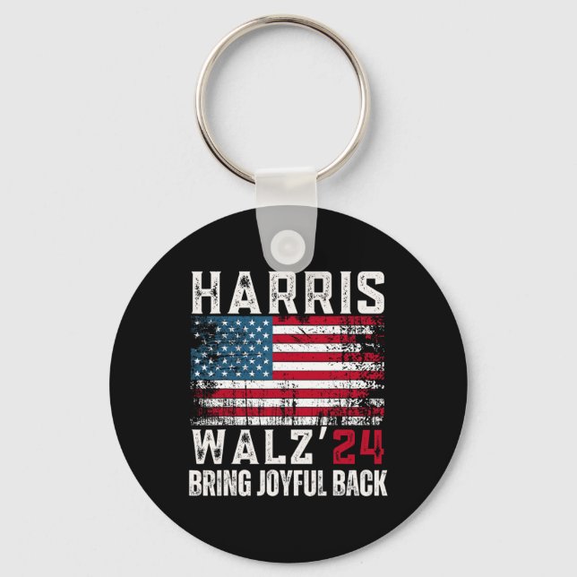 Harris Walz 2024 Election  Key Ring (Front)
