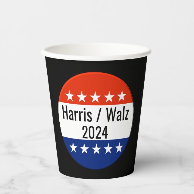 Harris Walz 2024 Election Paper Cups (Front)