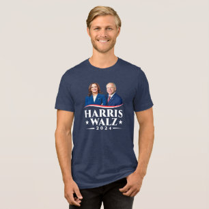 Harris Walz 2024 election photo campaign Tri-Blend Shirt