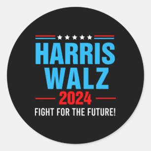 Harris Walz 2024 Fight Classic Round Sticker