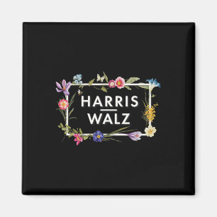 Harris Walz 2024 Floral Flowers Harris Waltz 2024 Magnet
