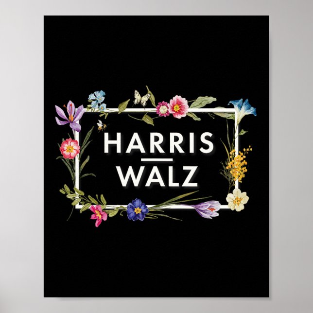 Harris Walz 2024 Floral Flowers Harris Waltz 2024  Poster (Front)