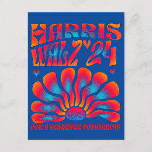 Harris Walz 2024, for a brighter tomorrow  Postcard