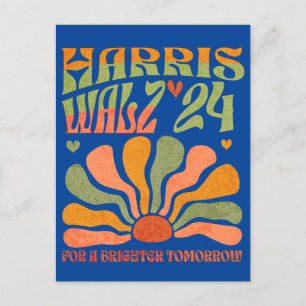 Harris Walz 2024, for a brighter tomorrow  Postcard