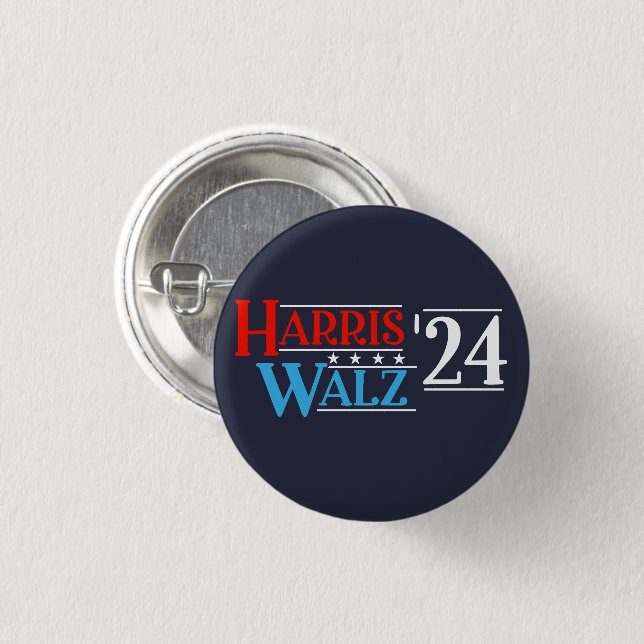 Harris Walz 2024 for President 3 Cm Round Badge (Front & Back)