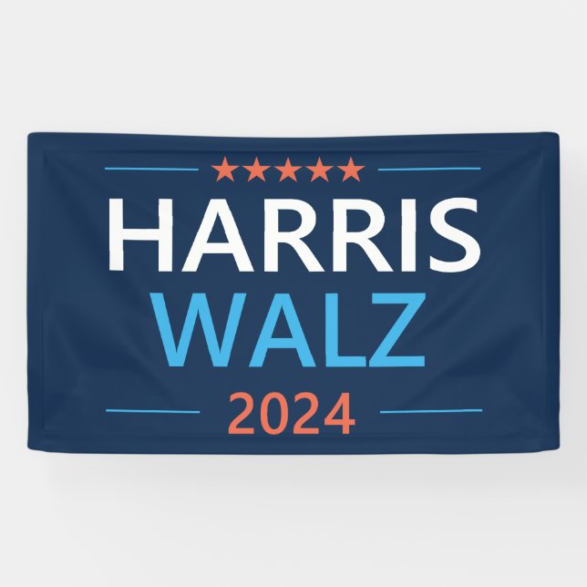 Harris Walz 2024 for President Banner (Horizontal)