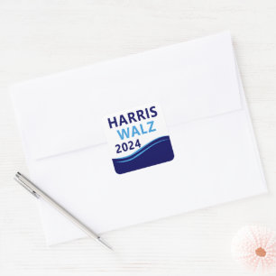 Harris Walz 2024 for President Blue Wave Square Sticker