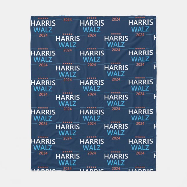 Harris Walz 2024 for President Fleece Blanket (Front)