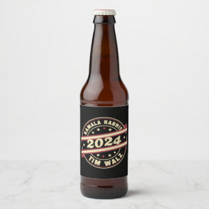Harris Walz 2024 for President Patriotic Kamala Beer Bottle Label
