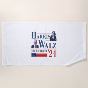Harris Walz 2024 For The People Beach Towel
