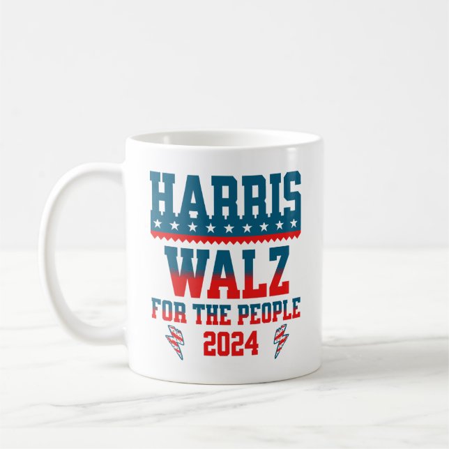 Harris Walz 2024 For The People President Election Coffee Mug (Left)