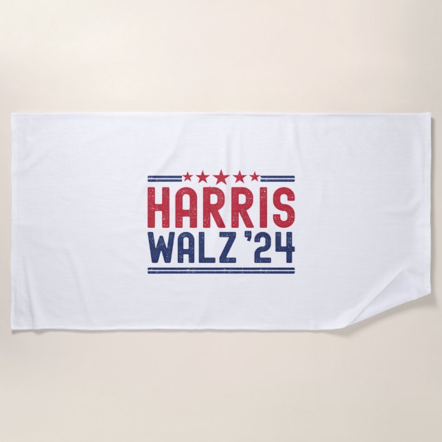 Harris Walz 2024 - Harris Walz 2024 We Are Not Goi Beach Towel (Front)
