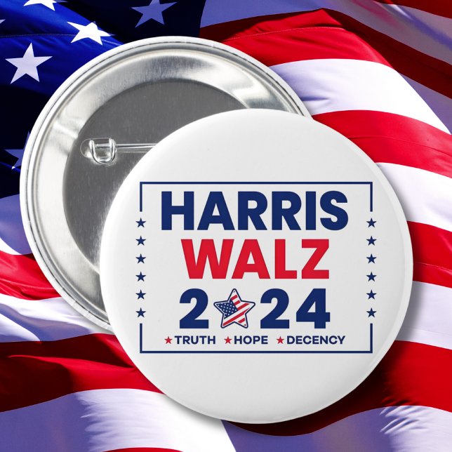 Harris Walz 2024 | Harris Walz 6 Cm Round Badge (Creator Uploaded)