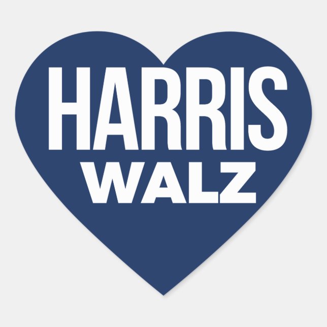 Harris Walz 2024 Heart Sticker (Front)