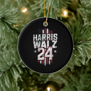Harris Walz 2024 Kamala Harris 2024 Tim Walz 2024 Ceramic Tree Decoration