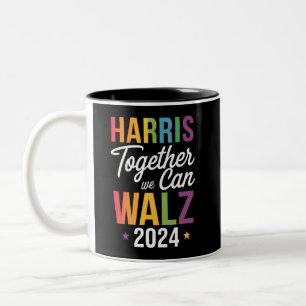 Harris Walz 2024 Kamala Together We Can LGBT Two-Tone Coffee Mug