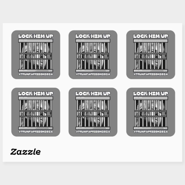 HARRIS-WALZ 2024 LOCK HIM UP SQUARE STICKER (Sheet)