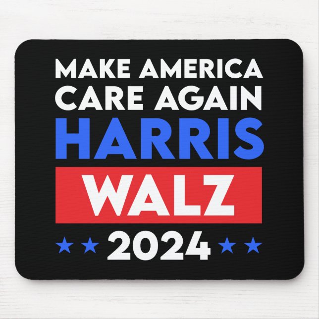 Harris Walz 2024 Make America Care Again Mouse Mat (Front)