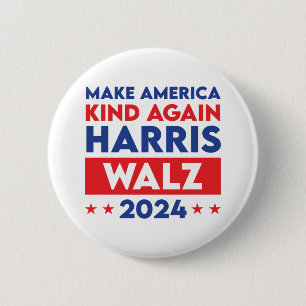 Harris Walz 2024 Make America Kind Again 6 Cm Round Badge