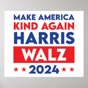 Harris Walz 2024 Make America Kind Again Poster
