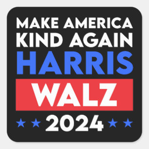 Harris Walz 2024 Make America Kind Again Square Sticker