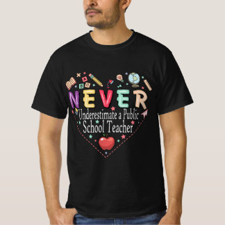 Harris Walz 2024 Never Underestimate a Public Scho T-Shirt