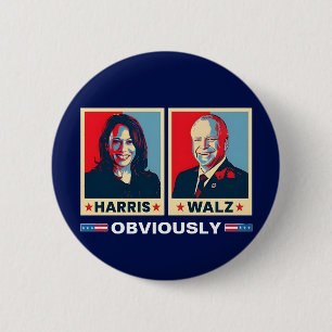 Harris Walz 2024 Obviously 6 Cm Round Badge