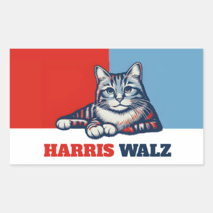 Harris Walz 2024 Obviously Cat Rectangular Sticker