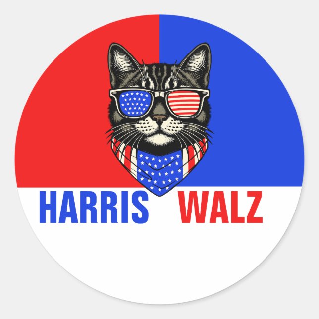 Harris Walz 2024 Obviously  Classic Round Sticker (Front)