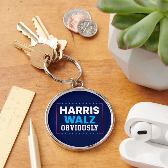 Harris Walz 2024 Obviously Key Ring (Desk)