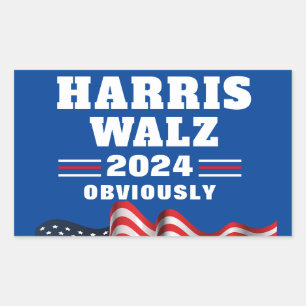 Harris Walz 2024 Obviously Rectangular Sticker