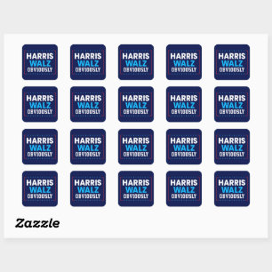 Harris Walz 2024 Obviously Square Sticker
