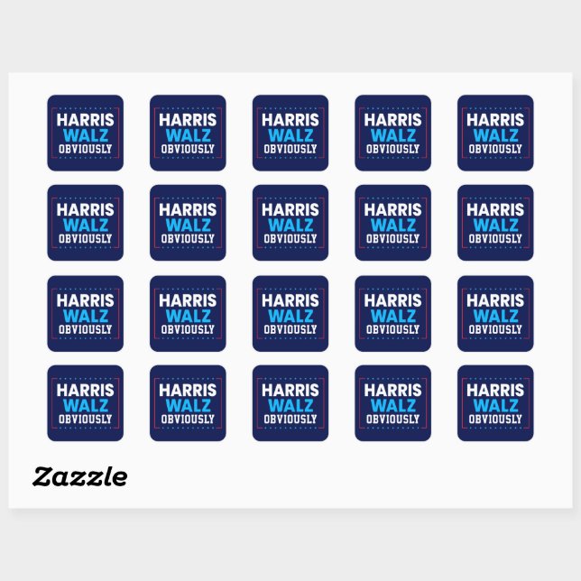 Harris Walz 2024 Obviously Square Sticker (Sheet)