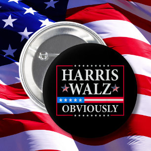 Harris Walz 2024 Obviously   Tim Walz 6 Cm Round Badge
